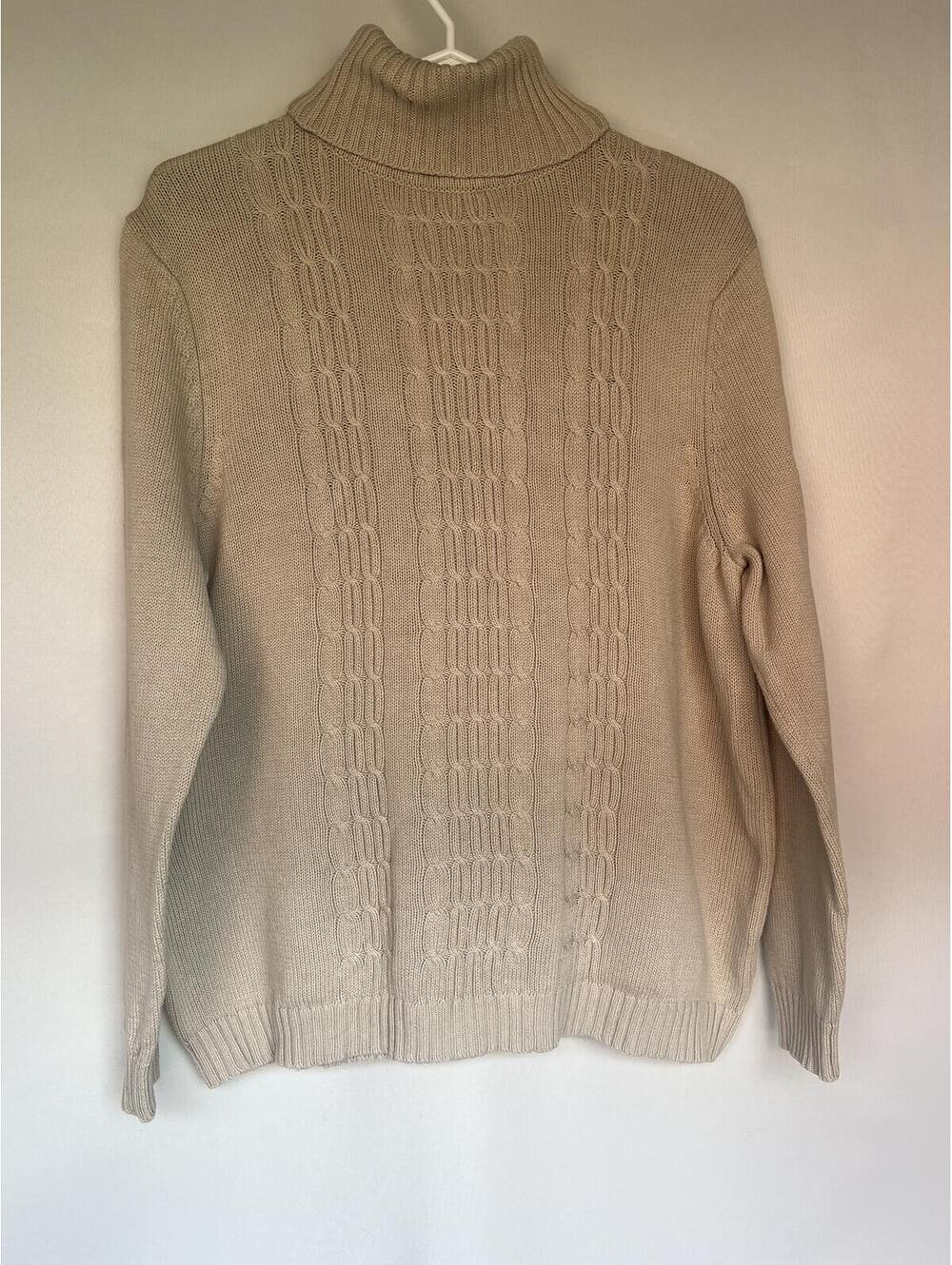 Traditions Country Collection Cable Knit Turtleneck Sweater Women's Large